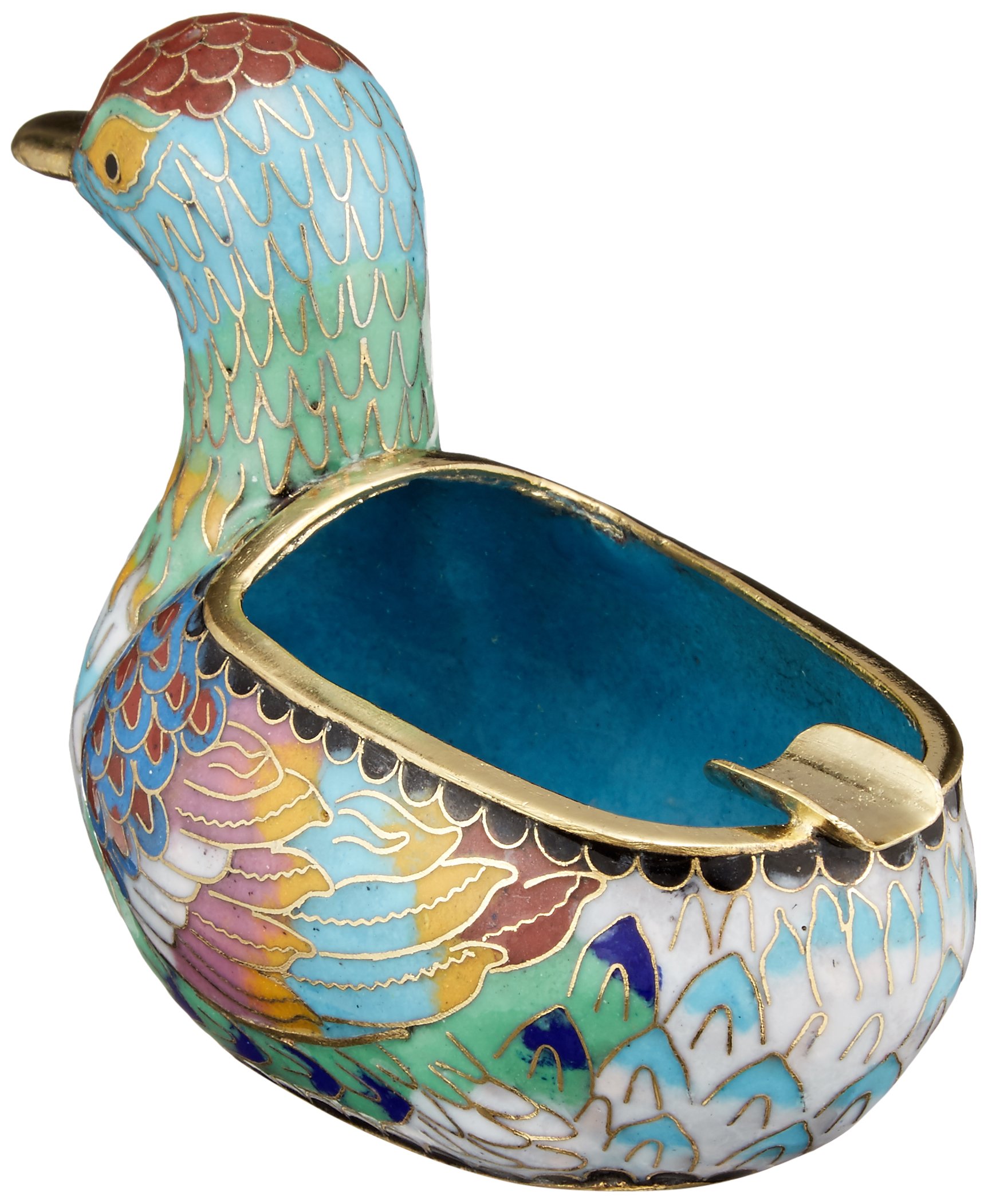 60◇ 希少　ヴィンテージ 中国 七宝 灰皿 風水 鴨 動物 鳥 Amazon.co.jp: 七宝焼き 灰皿 鴨 : ファッション